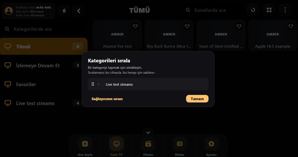 Kategoriler sizin sıranızda, sürükleyerek yerleştirilir